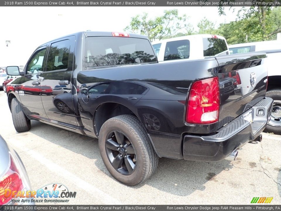 2018 Ram 1500 Express Crew Cab 4x4 Brilliant Black Crystal Pearl / Black/Diesel Gray Photo #3