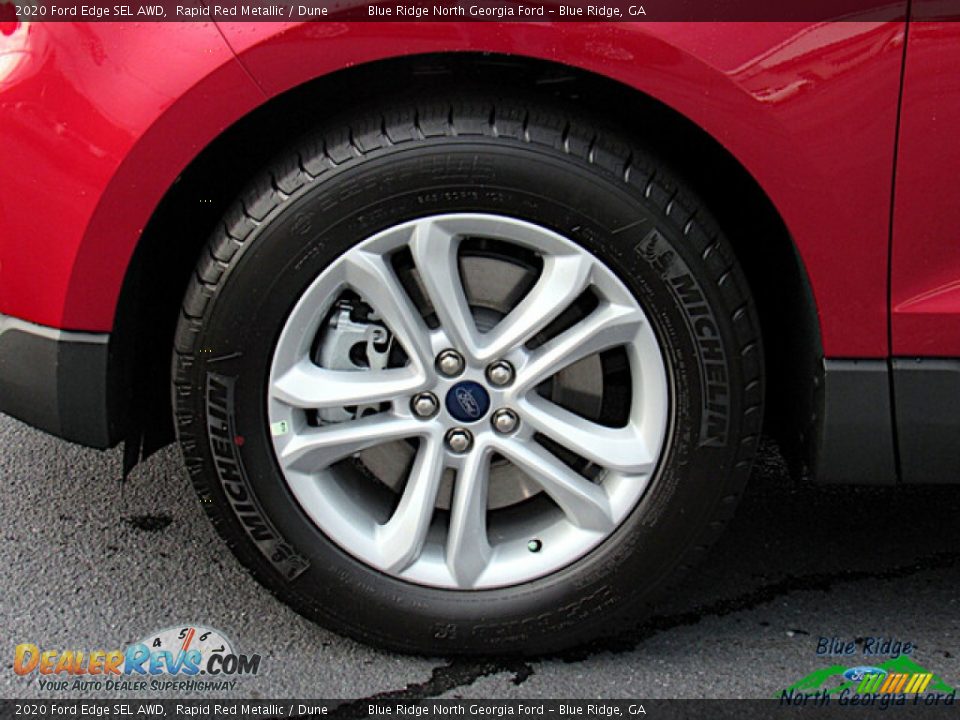 2020 Ford Edge SEL AWD Rapid Red Metallic / Dune Photo #9