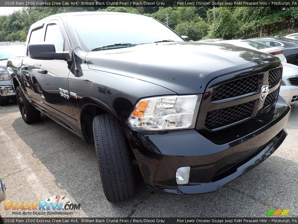 2018 Ram 1500 Express Crew Cab 4x4 Brilliant Black Crystal Pearl / Black/Diesel Gray Photo #5