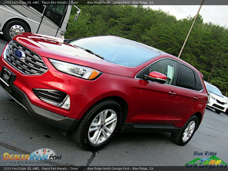 2020 Ford Edge SEL AWD Rapid Red Metallic / Dune Photo #27