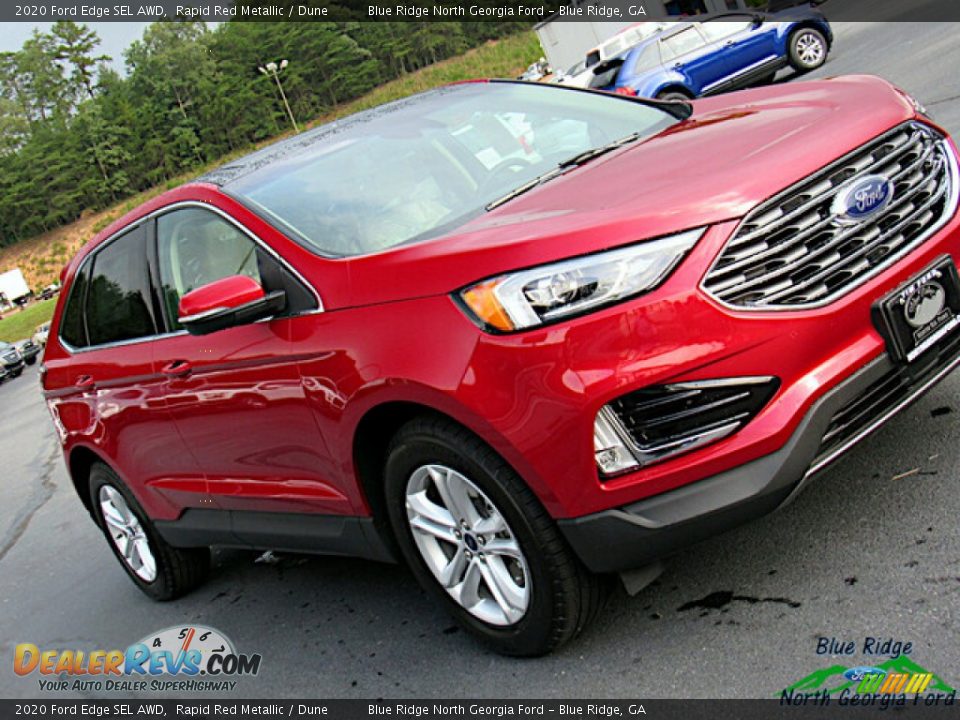 2020 Ford Edge SEL AWD Rapid Red Metallic / Dune Photo #28