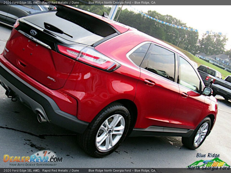 2020 Ford Edge SEL AWD Rapid Red Metallic / Dune Photo #29