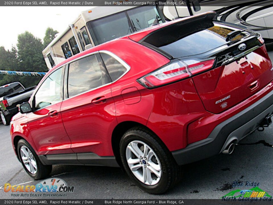 2020 Ford Edge SEL AWD Rapid Red Metallic / Dune Photo #30
