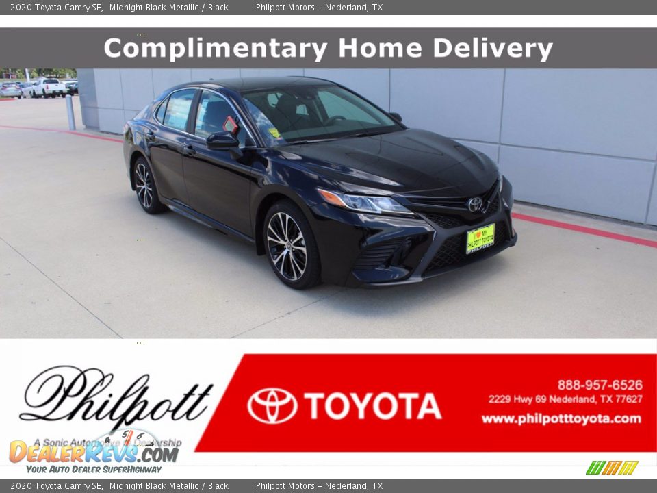 2020 Toyota Camry SE Midnight Black Metallic / Black Photo #1