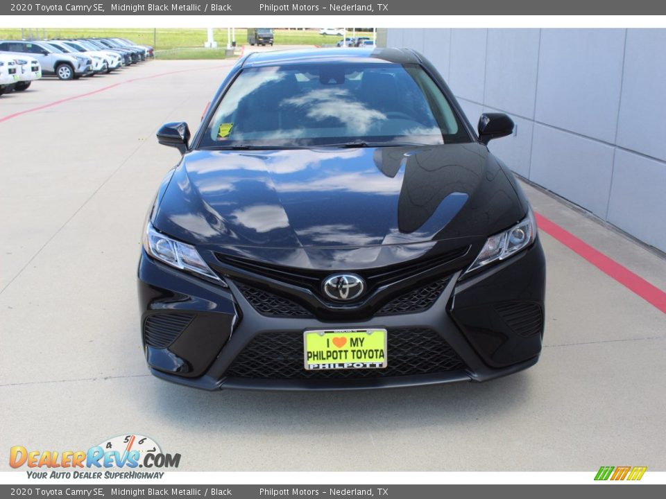 2020 Toyota Camry SE Midnight Black Metallic / Black Photo #3