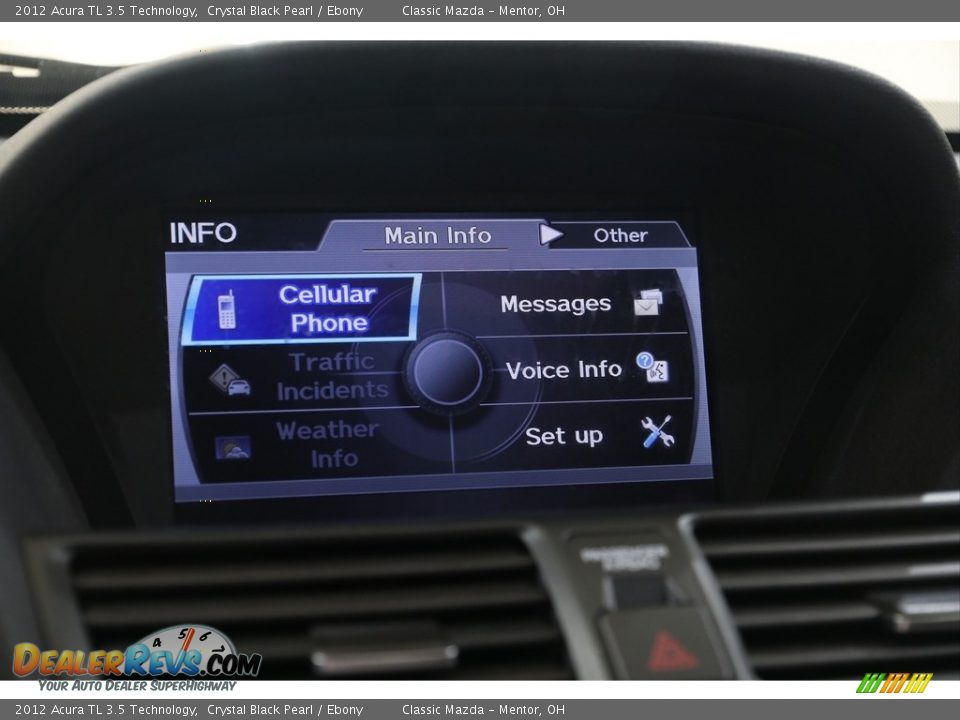 2012 Acura TL 3.5 Technology Crystal Black Pearl / Ebony Photo #13