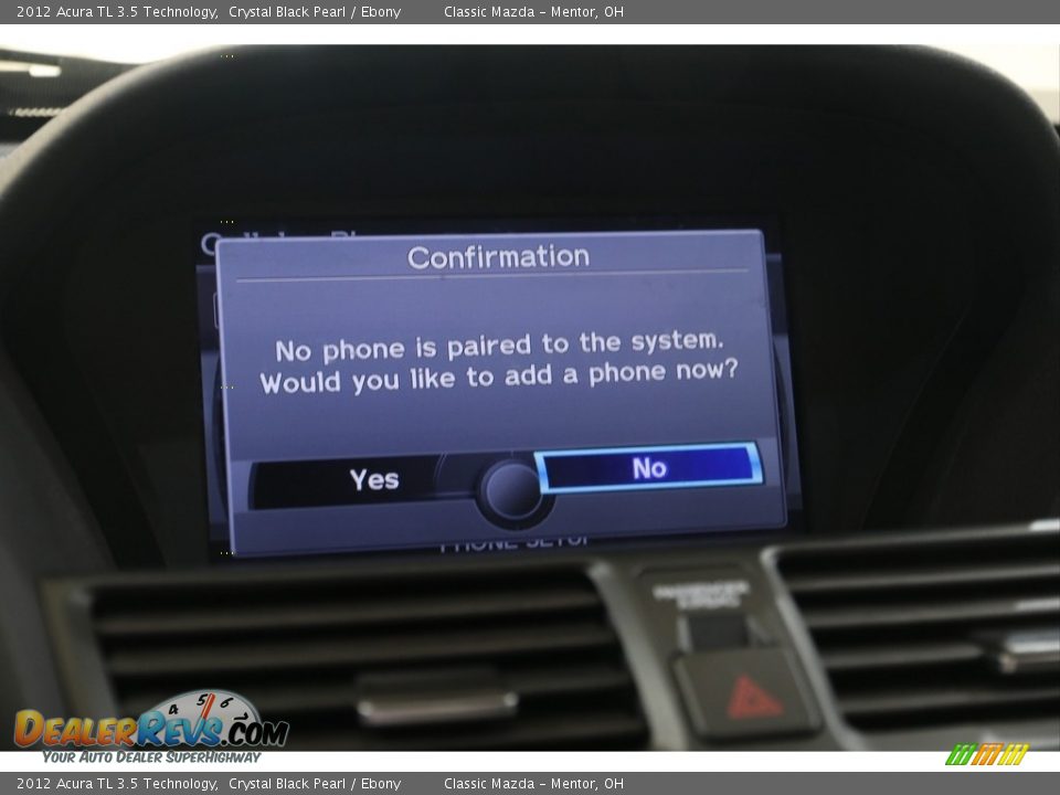 2012 Acura TL 3.5 Technology Crystal Black Pearl / Ebony Photo #14