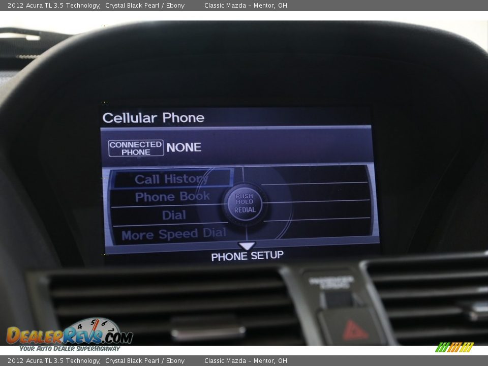 2012 Acura TL 3.5 Technology Crystal Black Pearl / Ebony Photo #15