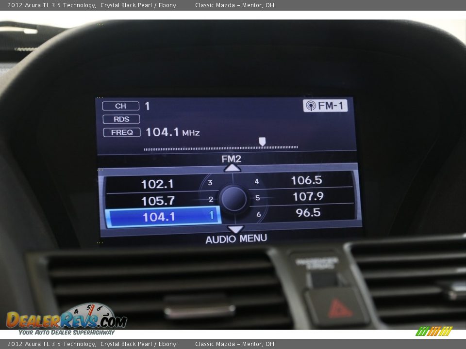 2012 Acura TL 3.5 Technology Crystal Black Pearl / Ebony Photo #16