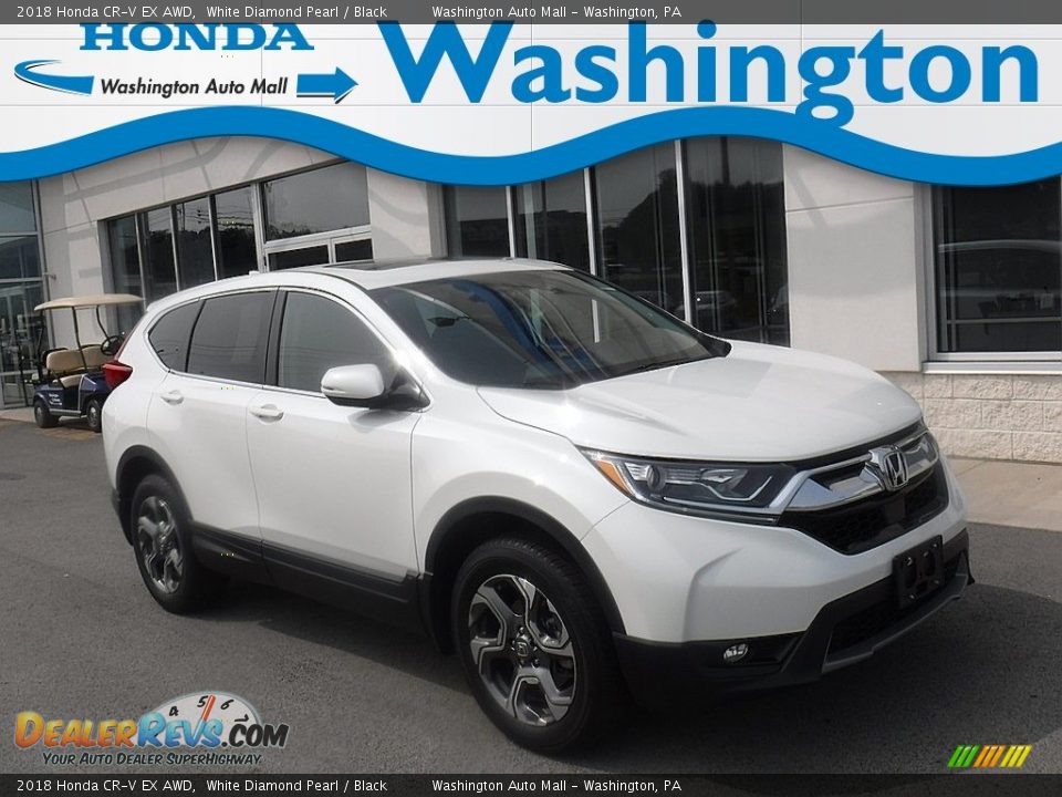 2018 Honda CR-V EX AWD White Diamond Pearl / Black Photo #1