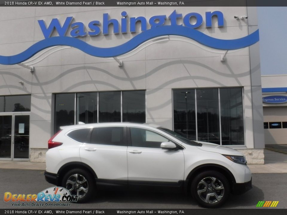 2018 Honda CR-V EX AWD White Diamond Pearl / Black Photo #2