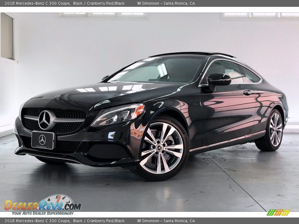 2018 Mercedes-Benz C 300 Coupe Black / Cranberry Red/Black Photo #12