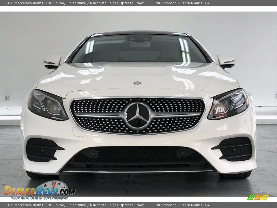 2018 Mercedes-Benz E 400 Coupe Polar White / Macchiato Beige/Espresso Brown Photo #2