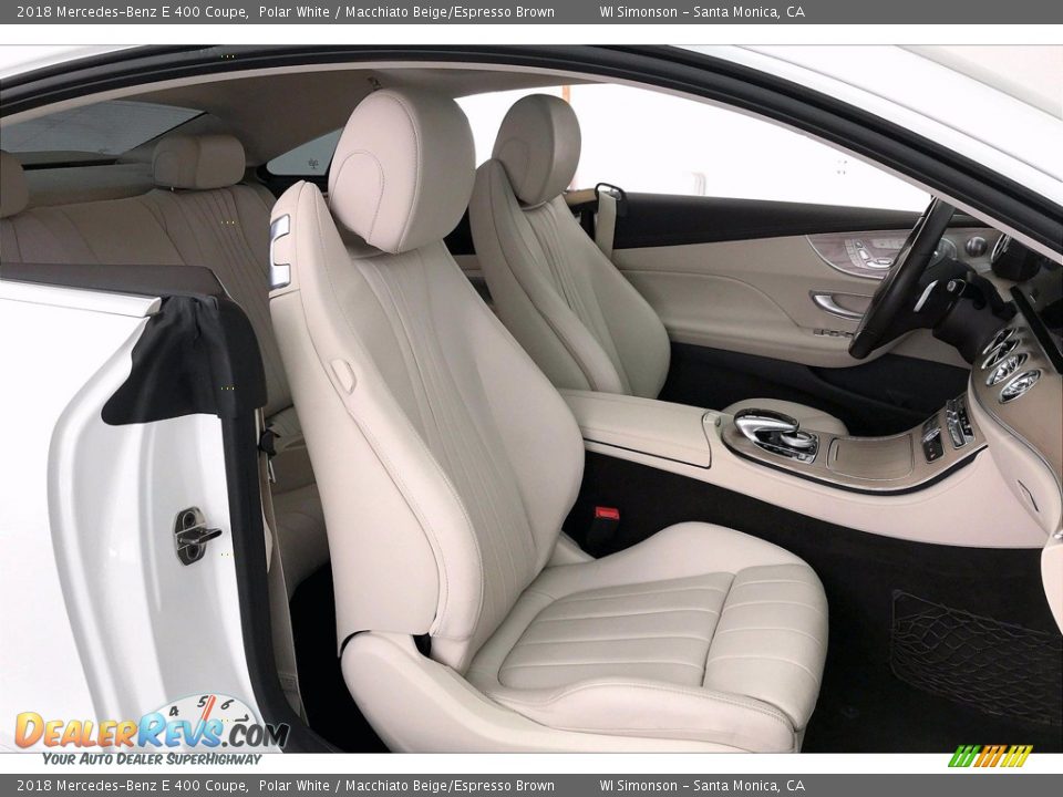 2018 Mercedes-Benz E 400 Coupe Polar White / Macchiato Beige/Espresso Brown Photo #6