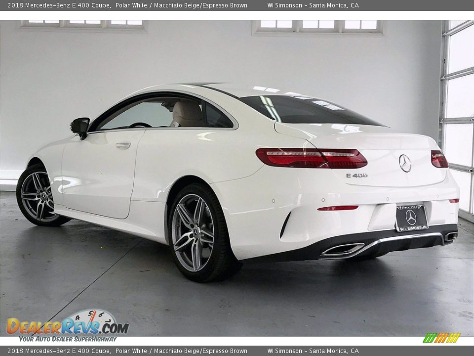 2018 Mercedes-Benz E 400 Coupe Polar White / Macchiato Beige/Espresso Brown Photo #10