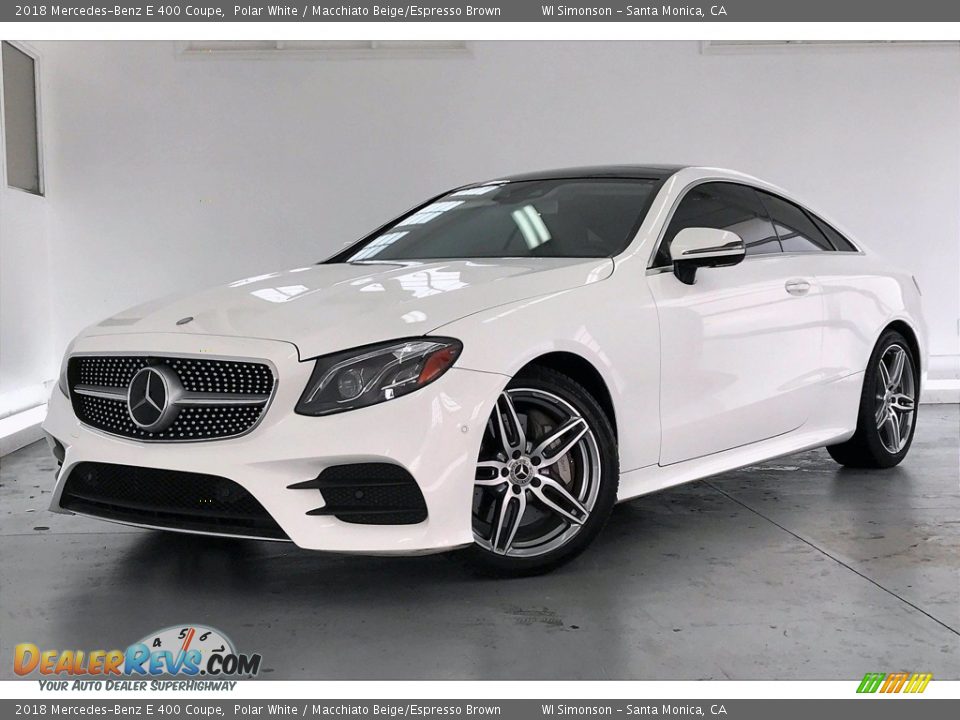 2018 Mercedes-Benz E 400 Coupe Polar White / Macchiato Beige/Espresso Brown Photo #12