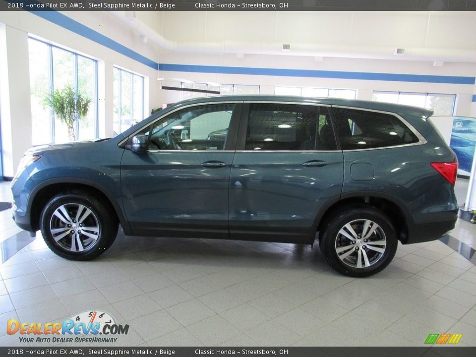 2018 Honda Pilot EX AWD Steel Sapphire Metallic / Beige Photo #10