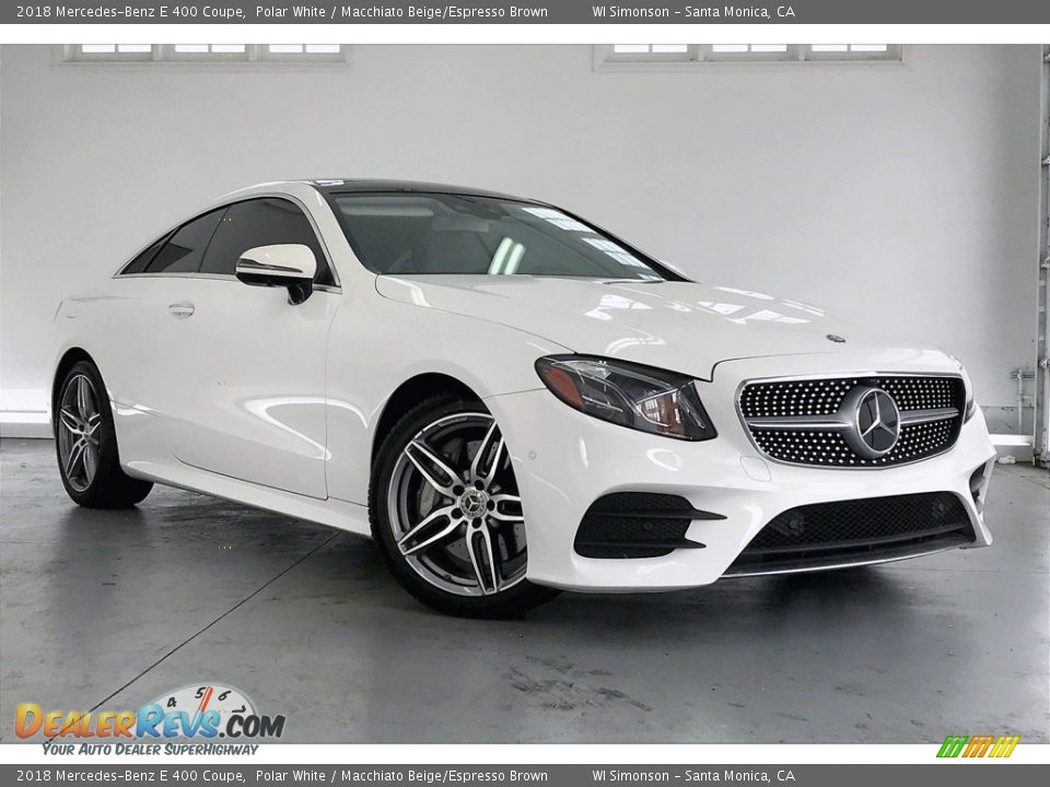 2018 Mercedes-Benz E 400 Coupe Polar White / Macchiato Beige/Espresso Brown Photo #34