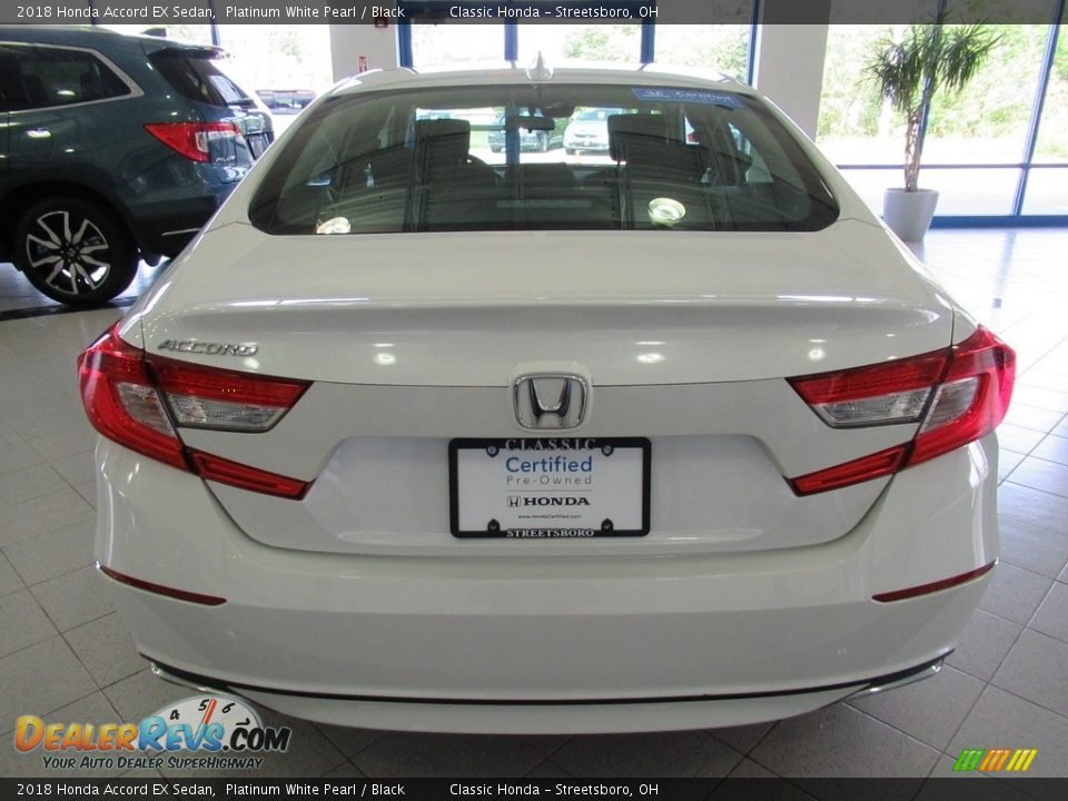 2018 Honda Accord EX Sedan Platinum White Pearl / Black Photo #8