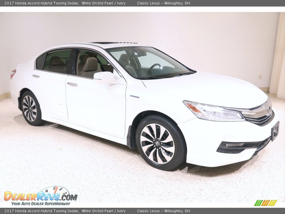 2017 Honda Accord Hybrid Touring Sedan White Orchid Pearl / Ivory Photo #1