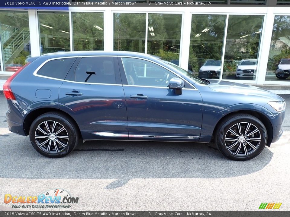 2018 Volvo XC60 T5 AWD Inscription Denim Blue Metallic / Maroon Brown Photo #2