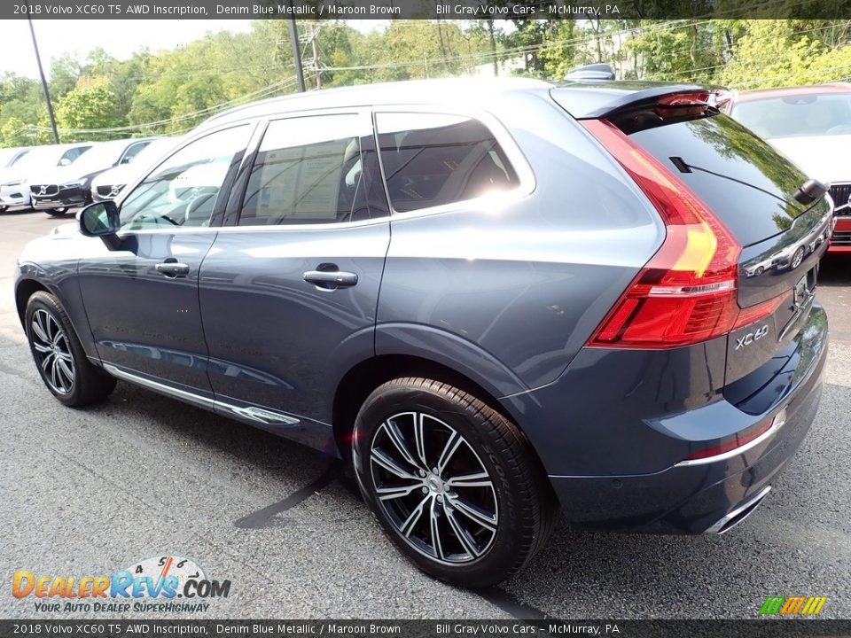 2018 Volvo XC60 T5 AWD Inscription Denim Blue Metallic / Maroon Brown Photo #6