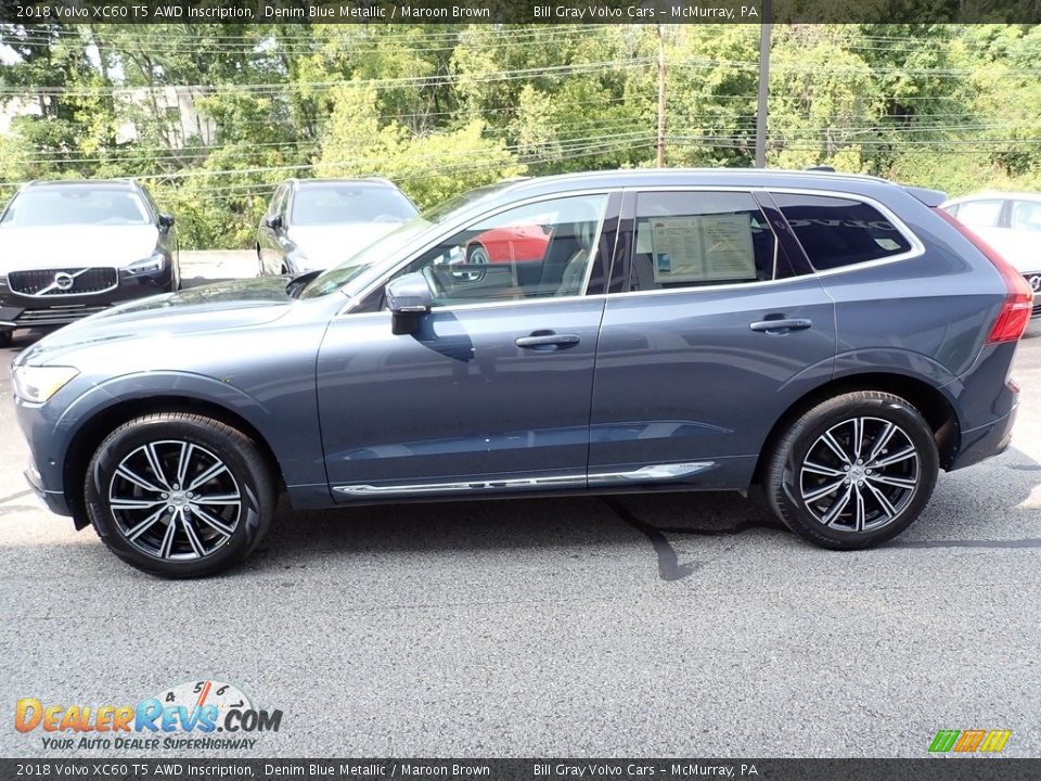 2018 Volvo XC60 T5 AWD Inscription Denim Blue Metallic / Maroon Brown Photo #7