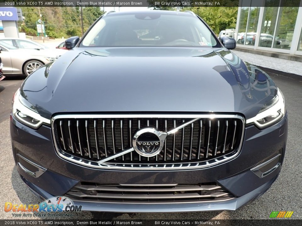 2018 Volvo XC60 T5 AWD Inscription Denim Blue Metallic / Maroon Brown Photo #9
