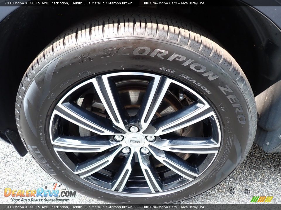 2018 Volvo XC60 T5 AWD Inscription Denim Blue Metallic / Maroon Brown Photo #10