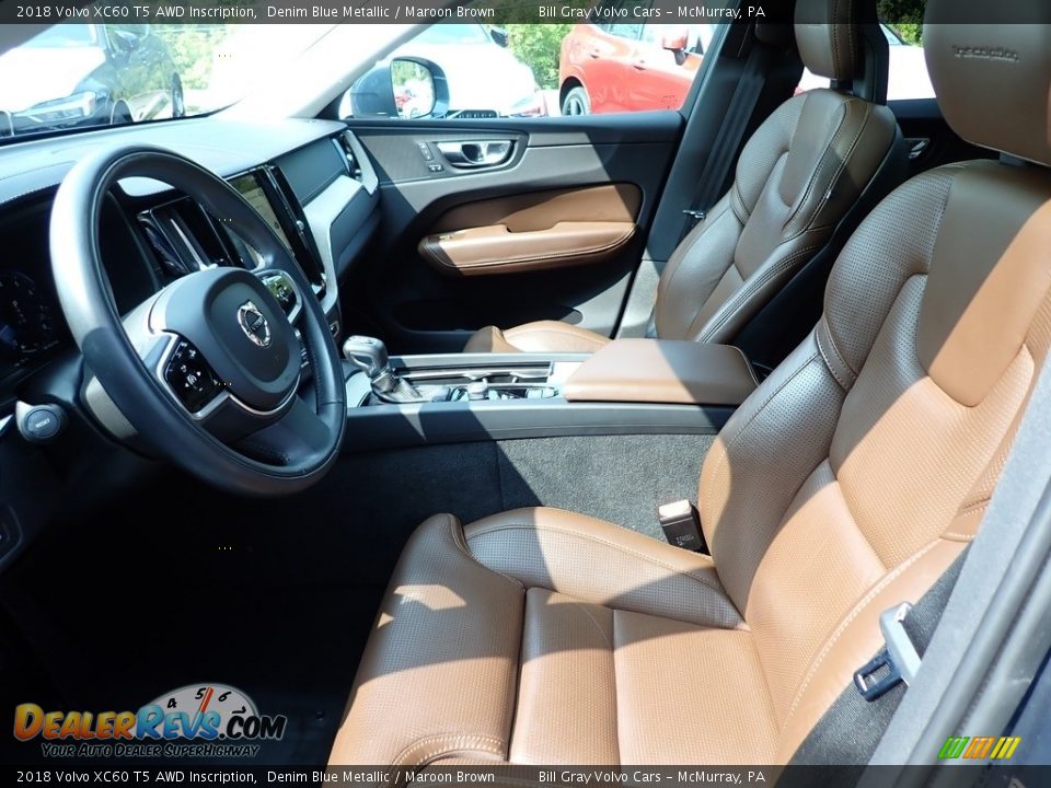 2018 Volvo XC60 T5 AWD Inscription Denim Blue Metallic / Maroon Brown Photo #11