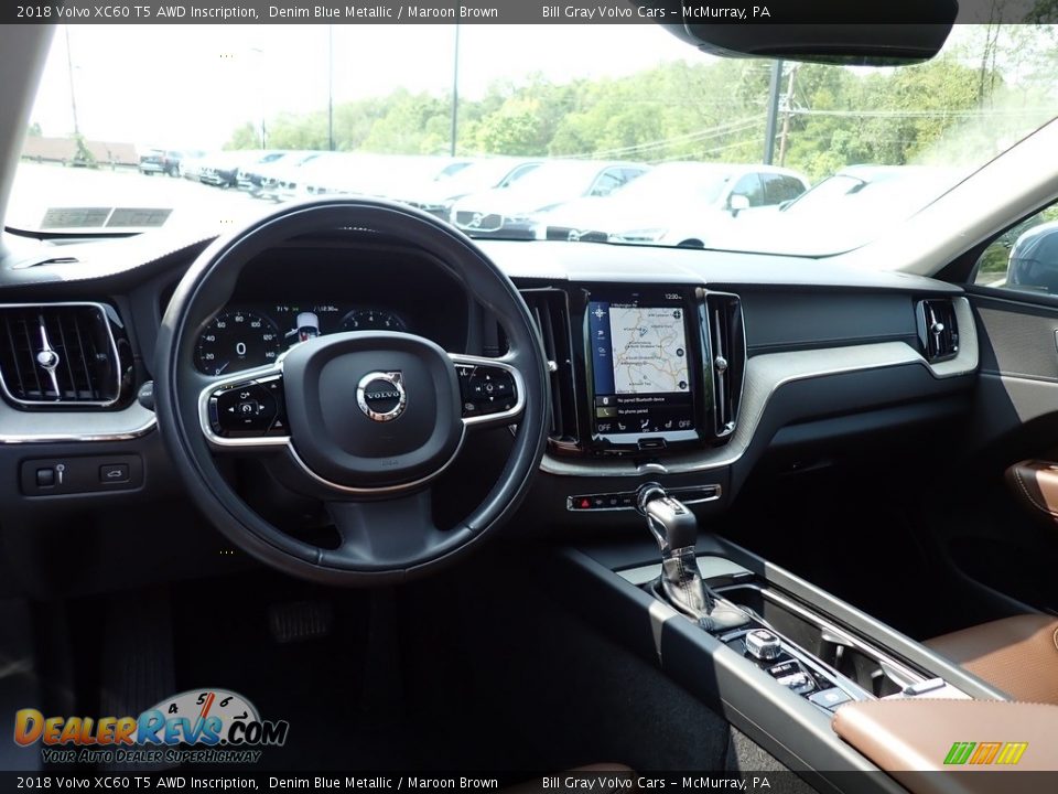 2018 Volvo XC60 T5 AWD Inscription Denim Blue Metallic / Maroon Brown Photo #13