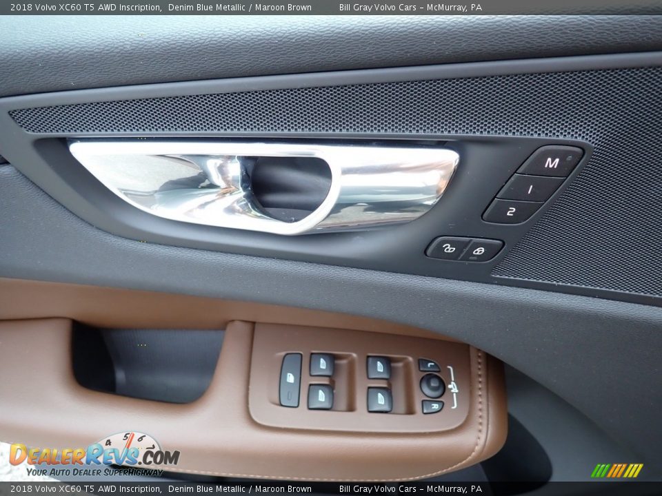 2018 Volvo XC60 T5 AWD Inscription Denim Blue Metallic / Maroon Brown Photo #15