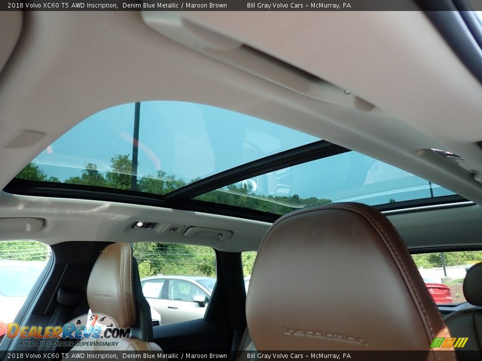2018 Volvo XC60 T5 AWD Inscription Denim Blue Metallic / Maroon Brown Photo #18