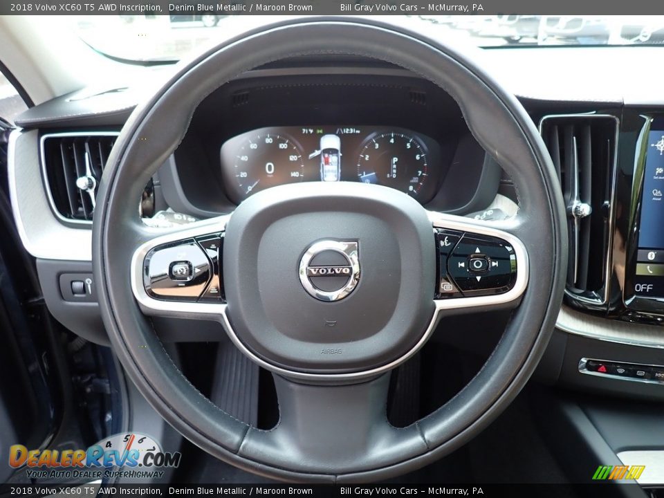 2018 Volvo XC60 T5 AWD Inscription Denim Blue Metallic / Maroon Brown Photo #19