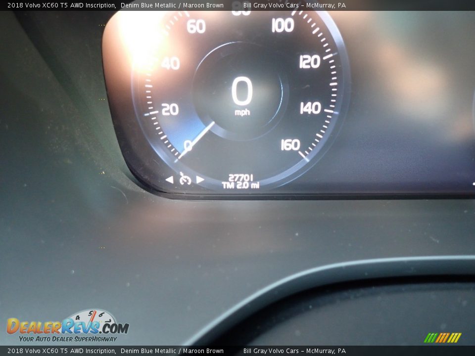 2018 Volvo XC60 T5 AWD Inscription Denim Blue Metallic / Maroon Brown Photo #25