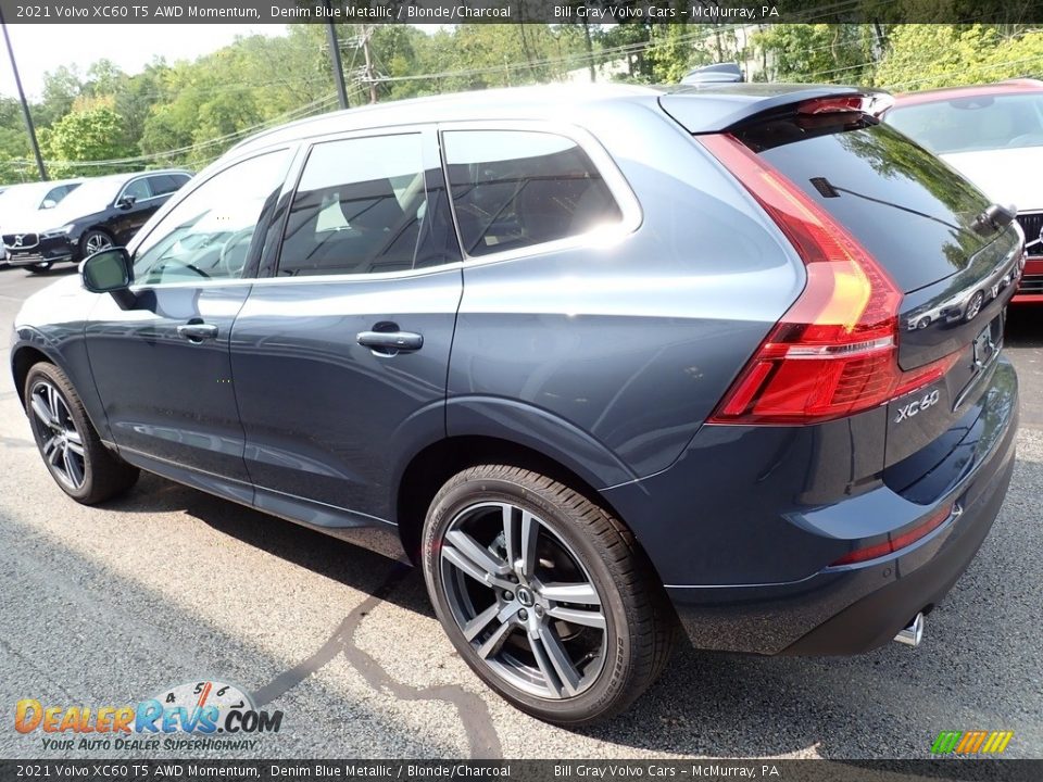 2021 Volvo XC60 T5 AWD Momentum Denim Blue Metallic / Blonde/Charcoal Photo #4