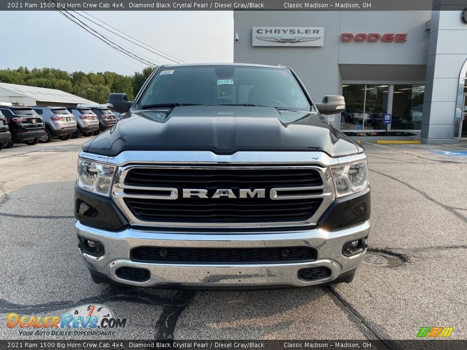 2021 Ram 1500 Big Horn Crew Cab 4x4 Diamond Black Crystal Pearl / Diesel Gray/Black Photo #8