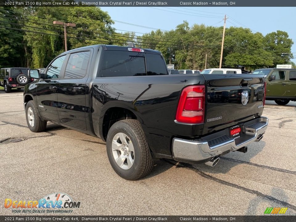 2021 Ram 1500 Big Horn Crew Cab 4x4 Diamond Black Crystal Pearl / Diesel Gray/Black Photo #9