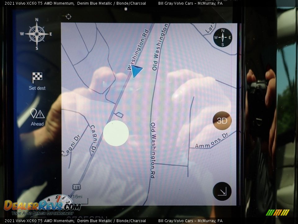 2021 Volvo XC60 T5 AWD Momentum Denim Blue Metallic / Blonde/Charcoal Photo #13