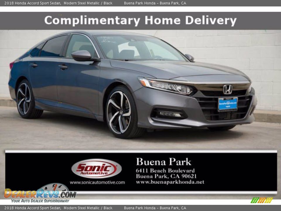 2018 Honda Accord Sport Sedan Modern Steel Metallic / Black Photo #1