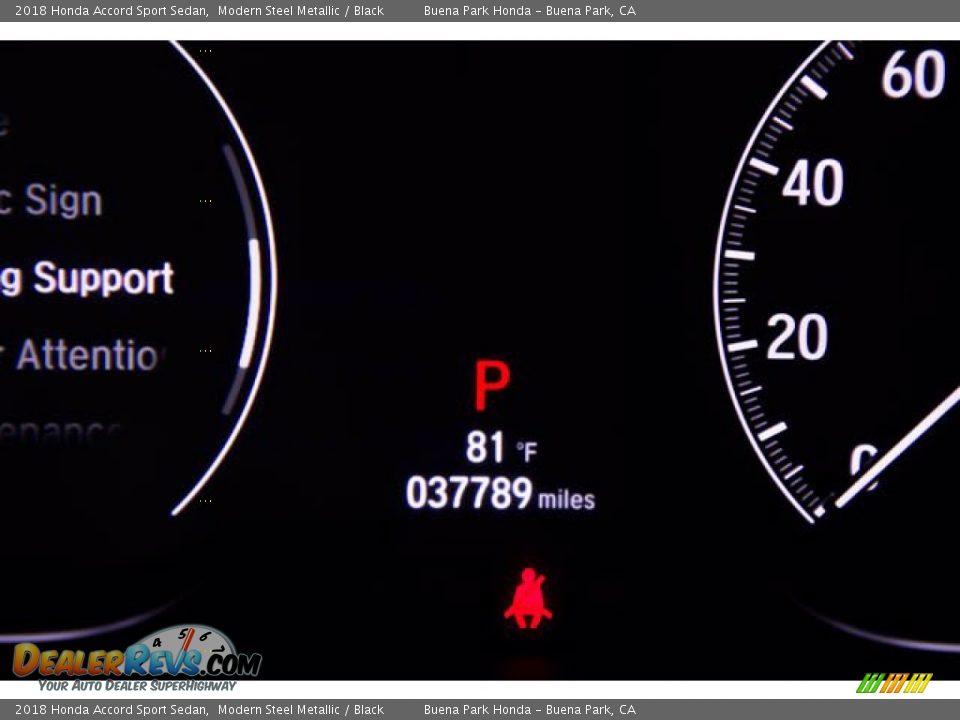 2018 Honda Accord Sport Sedan Modern Steel Metallic / Black Photo #6