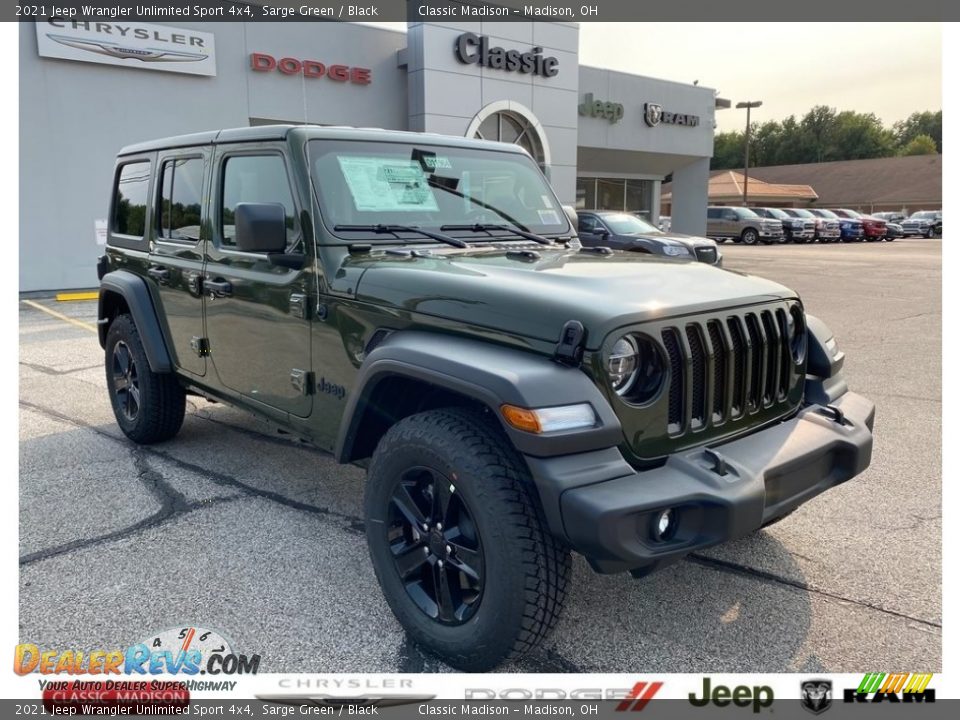 2021 Jeep Wrangler Unlimited Sport 4x4 Sarge Green / Black Photo #1