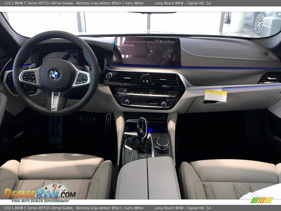 Ivory White Interior - 2021 BMW 5 Series M550i xDrive Sedan Photo #5