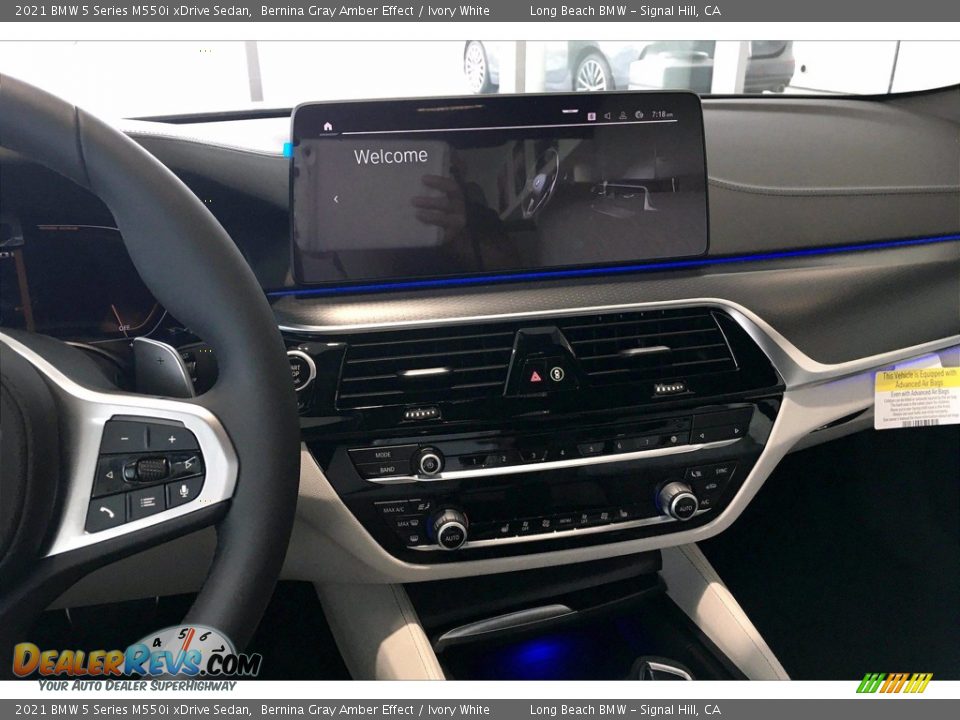 2021 BMW 5 Series M550i xDrive Sedan Bernina Gray Amber Effect / Ivory White Photo #6