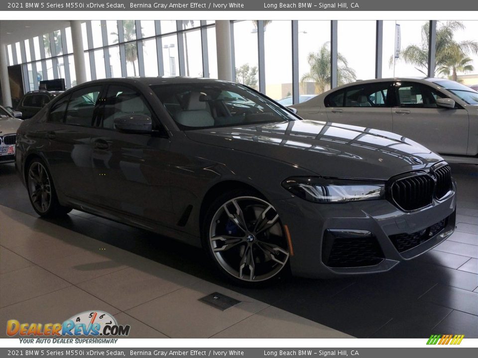 2021 BMW 5 Series M550i xDrive Sedan Bernina Gray Amber Effect / Ivory White Photo #19