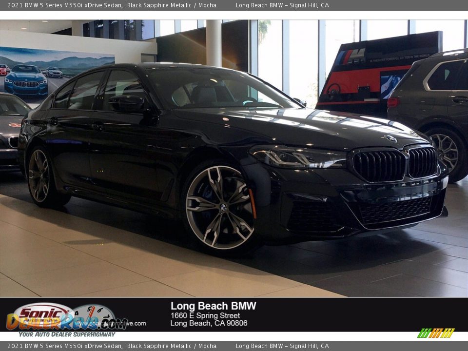 2021 BMW 5 Series M550i xDrive Sedan Black Sapphire Metallic / Mocha Photo #1