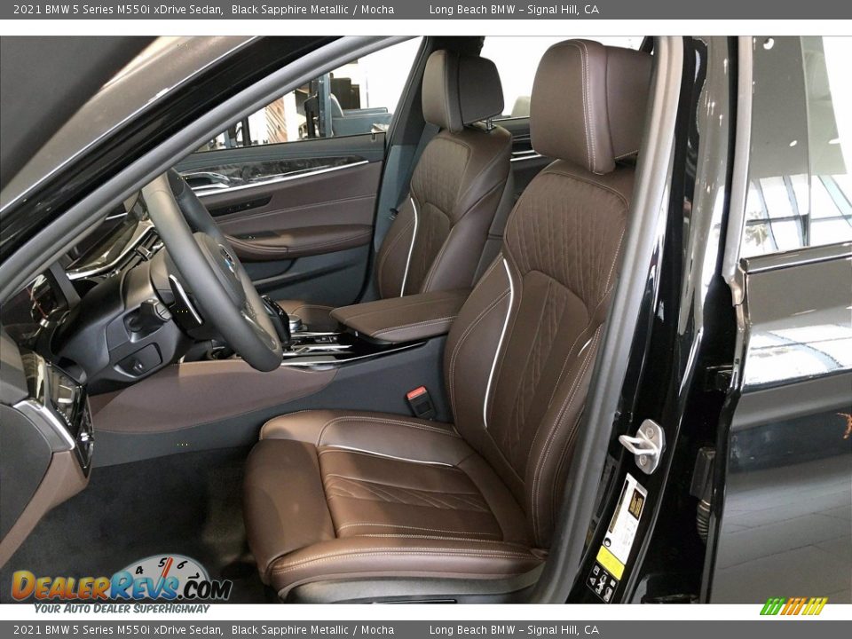 Mocha Interior - 2021 BMW 5 Series M550i xDrive Sedan Photo #9