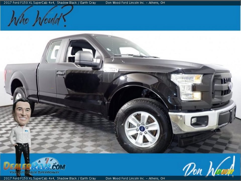 2017 Ford F150 XL SuperCab 4x4 Shadow Black / Earth Gray Photo #1