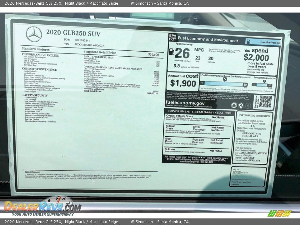 2020 Mercedes-Benz GLB 250 Night Black / Macchiato Beige Photo #11