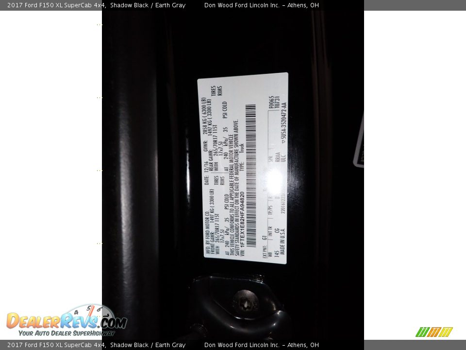 2017 Ford F150 XL SuperCab 4x4 Shadow Black / Earth Gray Photo #26